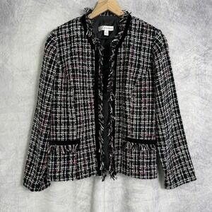 Vtg Y2K Dressbarn Womens blazer sz 8 Plaid Tweed Elle Woods preppy Blair Waldorf